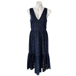 Tommy Hilfiger Navy Blue Floral Sleeveless V-Neck Dress Size 6 NWT